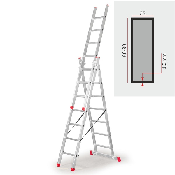 Drabina wielofunkcyjna 3-elementowa ze stabilizatorem AK300.3 Faraone