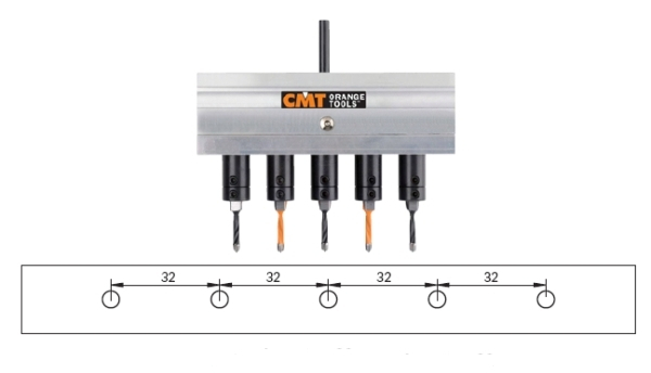 CMT333-325 Głowica wiercaca z 5-cioma wrzecionami z rozstawem 32
